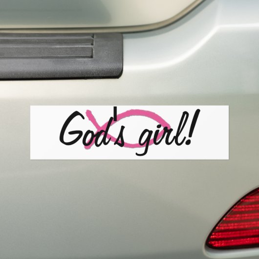 Gods meisje. Bumpersticker (Op auto)