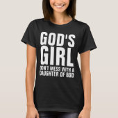 GOD'S MEISJE, NIET MESS, Christelijke T-shirts (Voorkant)