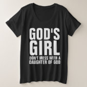GOD'S MEISJE, NIET MIJNS MET EEN DOCHTER GOD GROTE MAAT T-SHIRT (Design voorkant)