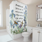 Gods Mercy Hummingbird Iris Flower Showgordijn Douchegordijn (In situ)