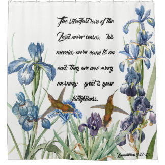 Gods Mercy Hummingbird Iris Flower Showgordijn Douchegordijn