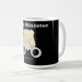 Gods minister past zich aan met naam of initiaal! koffiemok (Voorkant rechts)