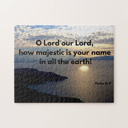 Gods naam is Majestic psalm 8 Bijbelse Verse Legpuzzel (Horizontaal)