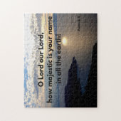 Gods naam is Majestic psalm 8 Bijbelse Verse Legpuzzel (Verticaal)