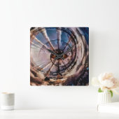 Gods oog en tijdspiraal vierkante klok (Huis)