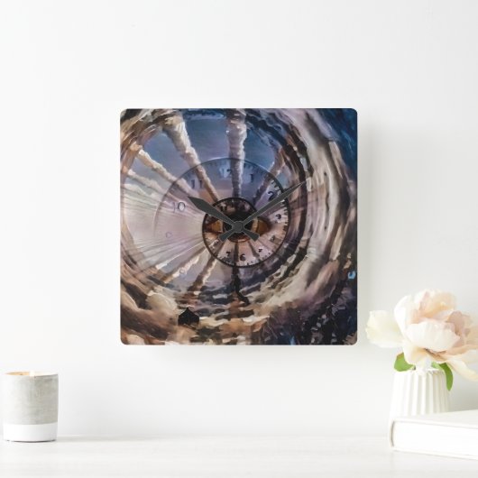 Gods oog en tijdspiraal vierkante klok (Huis)