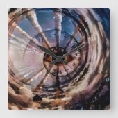 Gods oog en tijdspiraal vierkante klok (Voorkant)