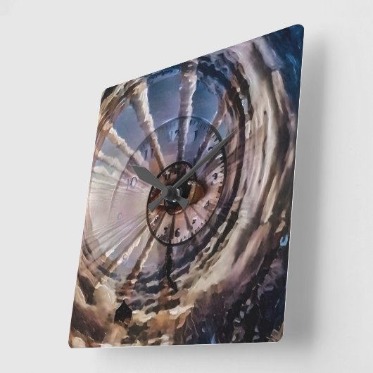 Gods oog en tijdspiraal vierkante klok (Hoek)