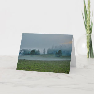 God's Pasture, Misty Forest and Field Natuur Scene Kaart