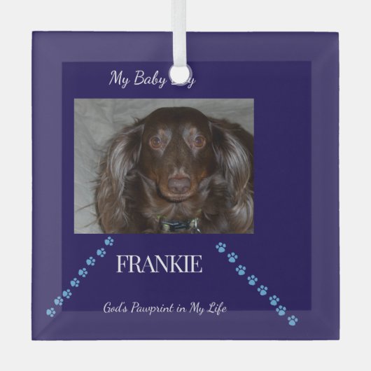 God's Pawprint Keepsake Glas Ornament (Voorkant)