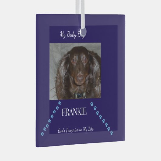 God's Pawprint Keepsake Glas Ornament (Voorkant Rechts)
