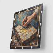 God's Pen: Heartfelt Promise Vierkante Klok (Hoek)