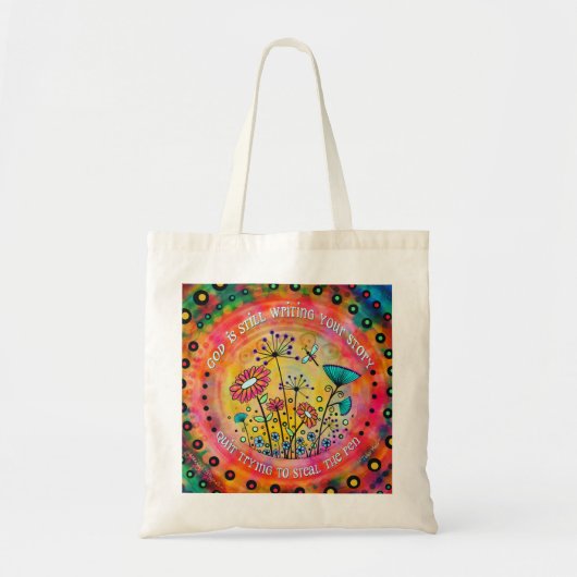 Gods Plan Geloof Inspirerend Bloemen Tote Bag (Voorkant)