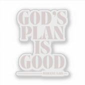Gods Plan Is Goed – Romeinen 8:28 Sticker (Voorkant)