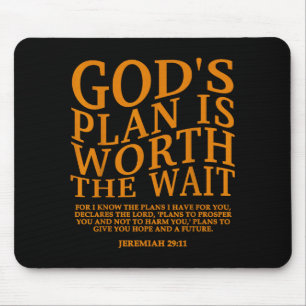 Gods plan is het wachten waard Christelijk Jezus G Muismat