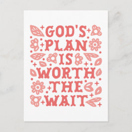 Gods plan is het wachten waard christelijk meisje briefkaart