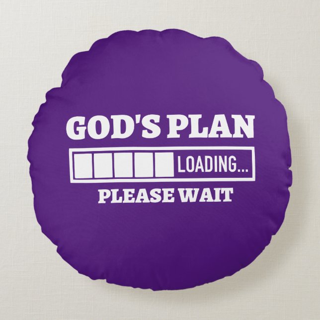 God's plan Laad alsjeblieft rond de piloot Rond Kussen (Voorkant)