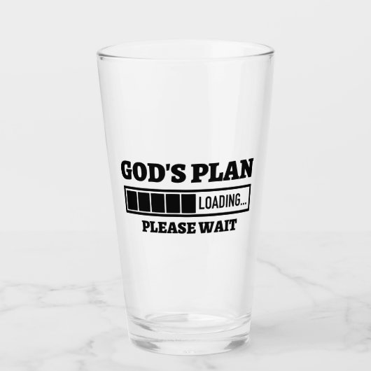 God's plan Laad alsjeblieft wacht op de glazen bek (Voorkant)