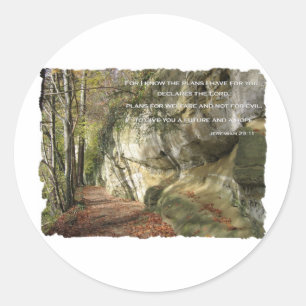 Gods plan om je te laten welvaren Jeremiah 29:11 Ronde Sticker