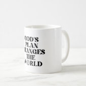 Gods plan verandert de wereld koffie Mok (Voorkant rechts)