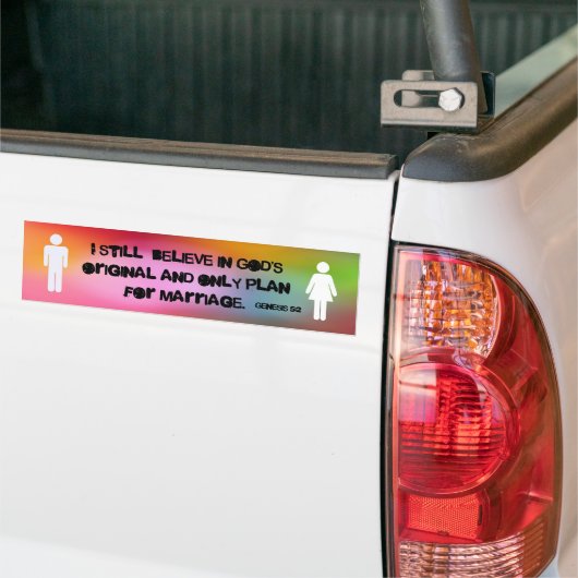 Gods Plan voor het huwelijk Bumpersticker (Op Truck)