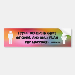 Gods Plan voor het huwelijk Bumpersticker
