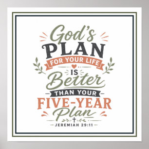God's Plan voor uw Leven is Beter dan Vijf-Jaar Poster