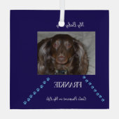 God's Pootafdruk Aandenken Glas Ornament (Achterkant)