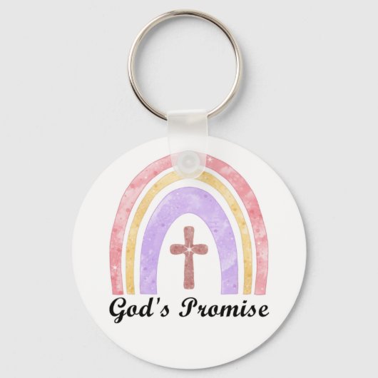 Gods Promise Rainbow en Cross | Sleutelhanger (Voorkant)