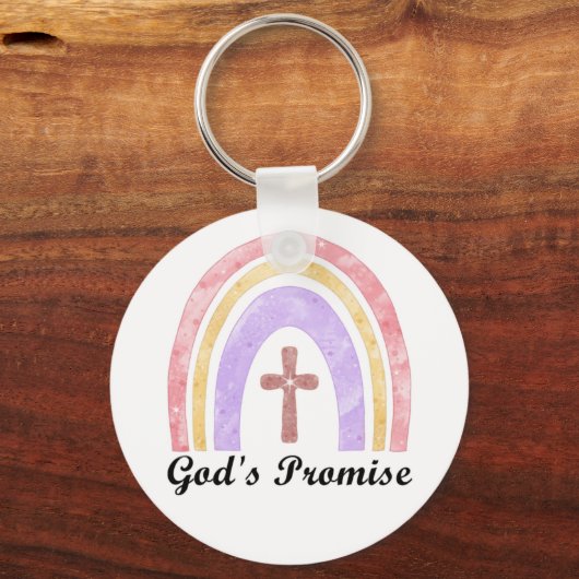 Gods Promise Rainbow en Cross | Sleutelhanger (Voorkant)
