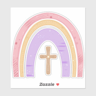 Gods Promise Rainbow en Cross   Sticker
