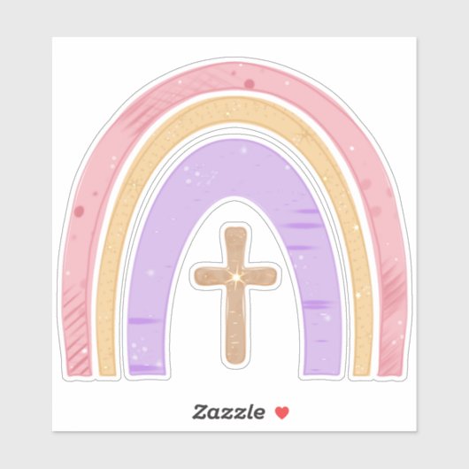 Gods Promise Rainbow en Cross | Sticker (Vel)