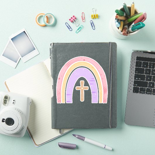 Gods Promise Rainbow en Cross | Sticker (iPad Cover)