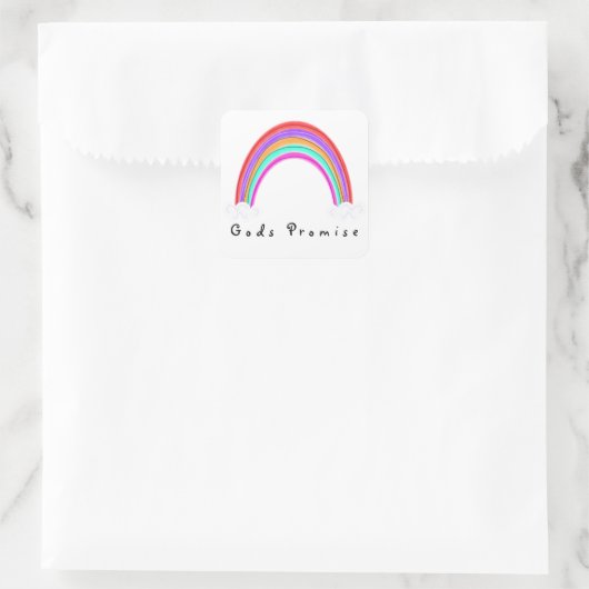 "Gods Promise" Rainbow Square Sticker (Tas)