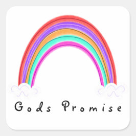 "Gods Promise" Rainbow Square Sticker