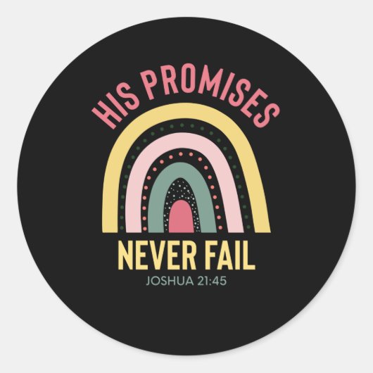 Gods Promises slagen nooit Christelijke Citaat Ronde Sticker (Voorkant)