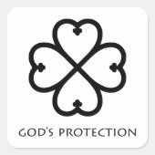 God's Protection (Nyame Dua) Adinkra Symbool Stick Vierkante Sticker (Voorkant)