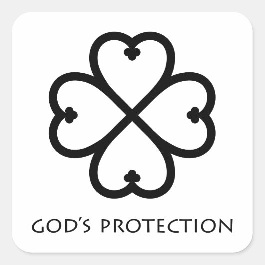 God's Protection (Nyame Dua) Adinkra Symbool Stick Vierkante Sticker (Voorkant)