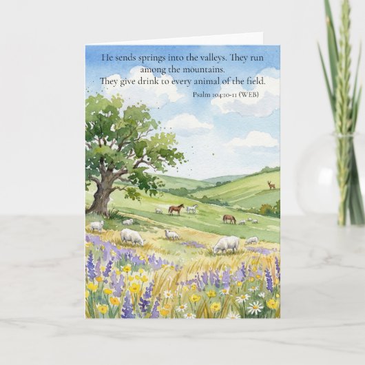 God's Provision: Psalm 104:10-11  Kaart (Voorkant)