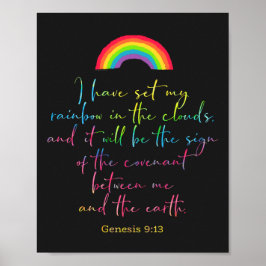 Gods Regenboog Genesis 9 Christelijke Bijbeltekst  Poster