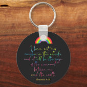Gods Regenbooggenese 9 Christelijke Bijbelversie Sleutelhanger (Voorkant)