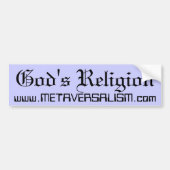 Gods religie bumpersticker (Voorkant)