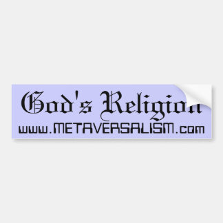 Gods religie bumpersticker