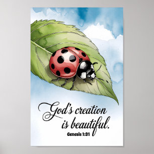 God's Schepping is Mooi Christelijke Peuter Kinder Poster