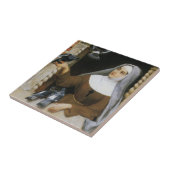 Gods schepselen (Christelijke non die vogels voedt Tegeltje (Zijkant)