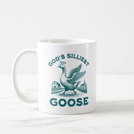 God's Silliest Goose Bird Funny Sarcastic Gezegde Koffiemok (Links)