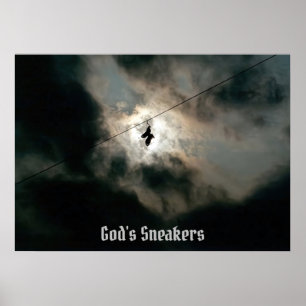 Gods Sneakers Text Poster