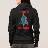 God's Soldaat in Wapens Vrouwen Full-Zip Hoodie (Achterkant)