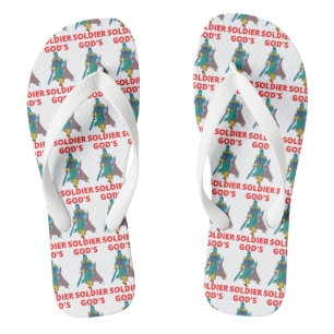God's Soldier in Armen Wit All-Over Print Unisex Teenslippers