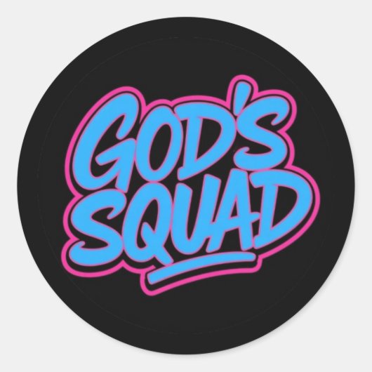 God's Squad Ronde Sticker (Voorkant)